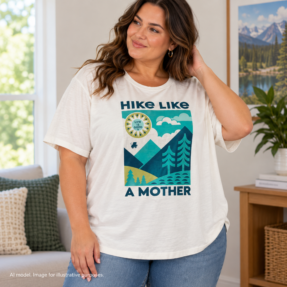 Life is Good Shirt Women XXL White Soft Cotton Crusher Tee Hiking Outdoor Logo
